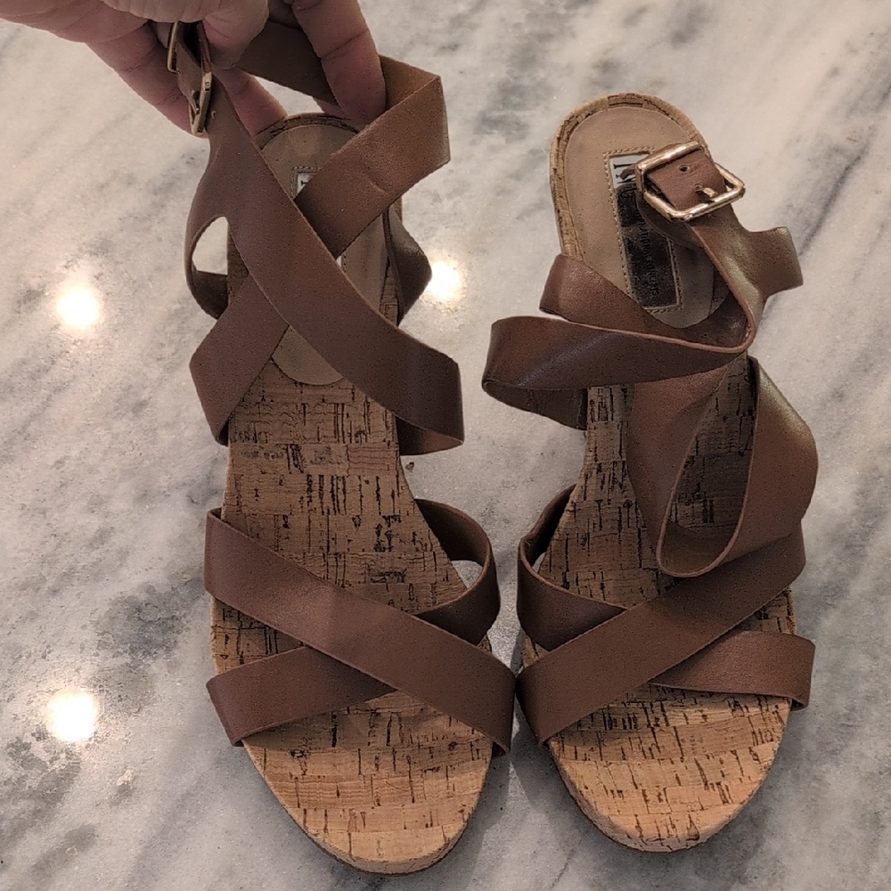 INC International Concepts Brown Cork Sandals